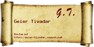 Geier Tivadar névjegykártya